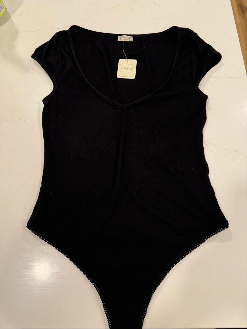 Free People Black Bodysuit